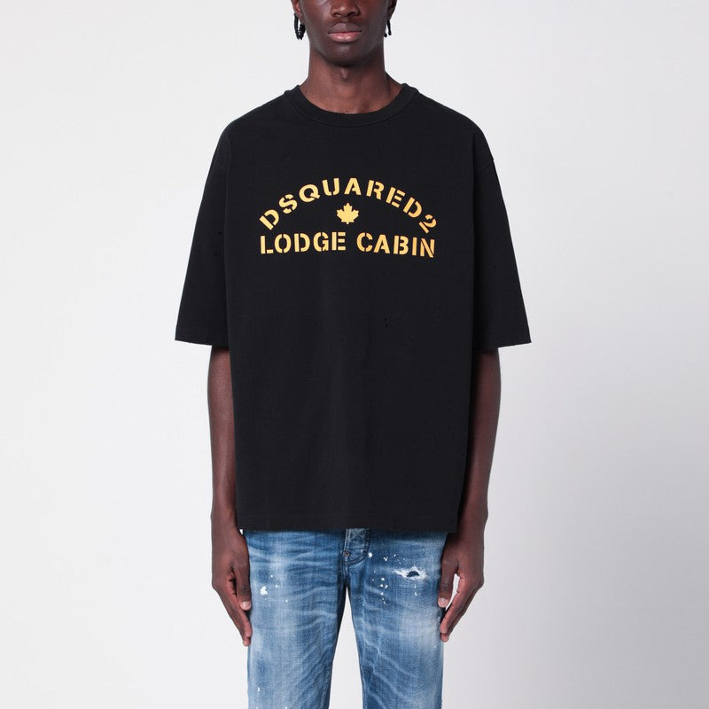 Dsquared2 Black cotton T-shirt with logo - 1