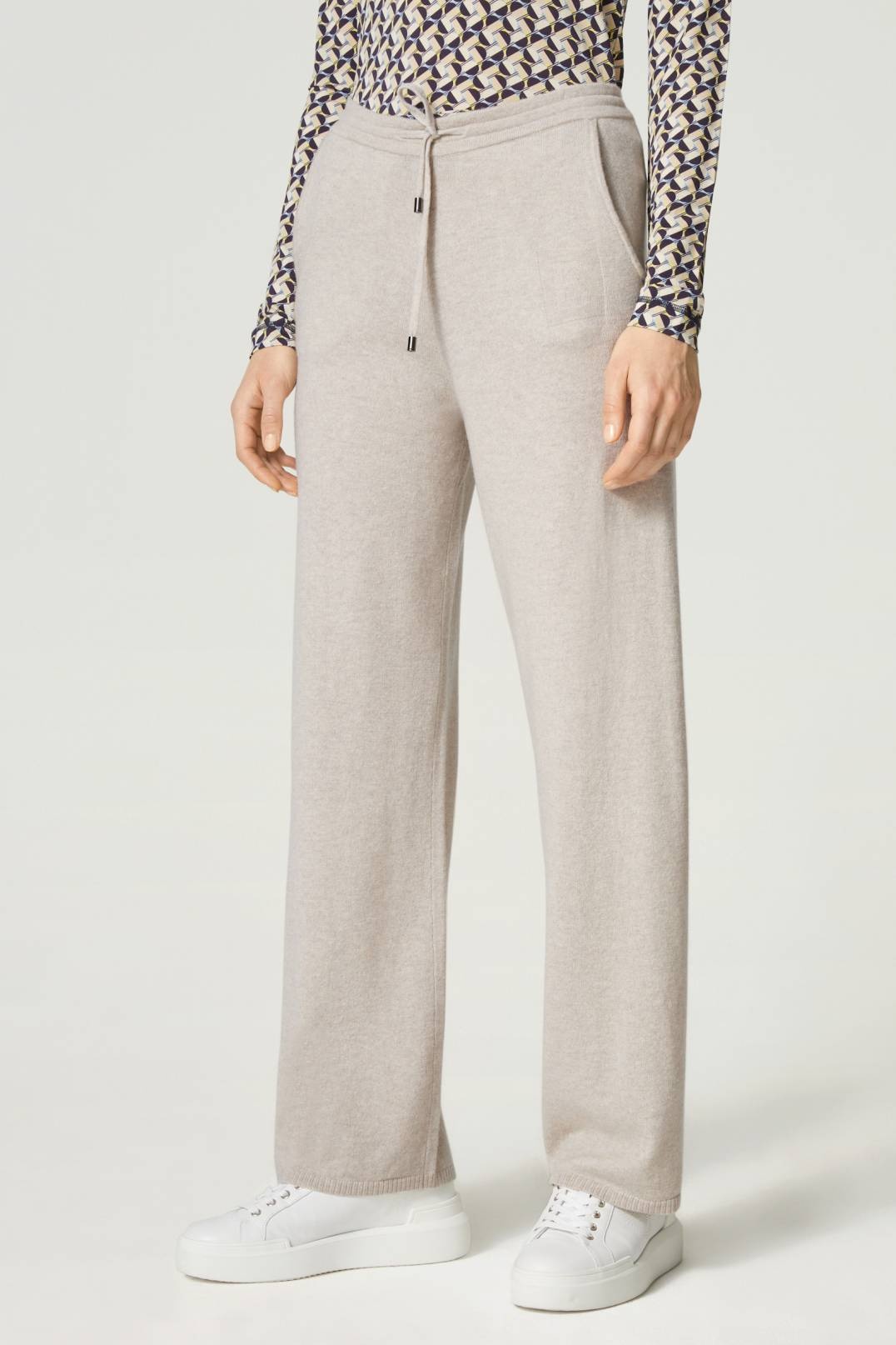 CRISTIN KNITTED PANTS IN BEIGE MELANGE - 2