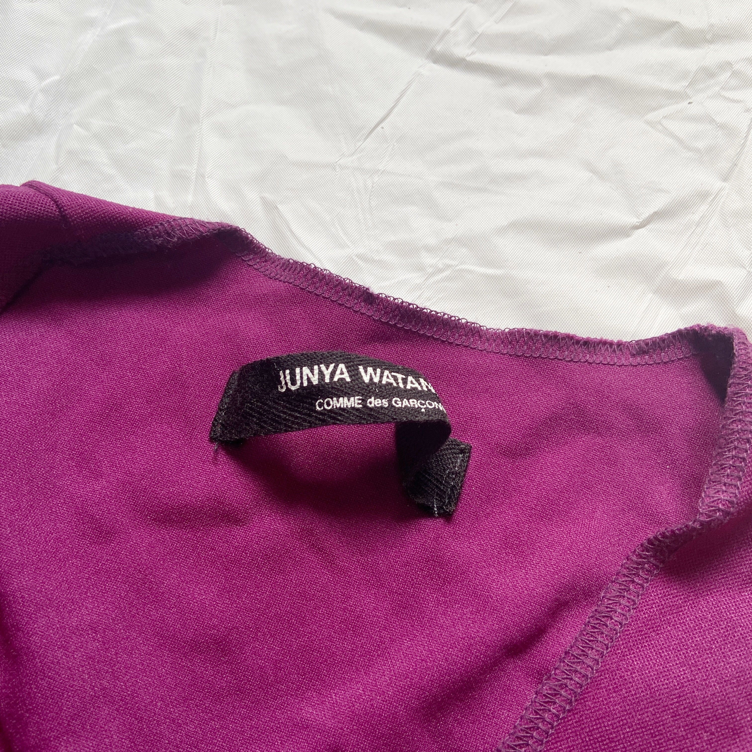 Junya Watanabe fall 1993 purple crop top with white stripe knot S - 5