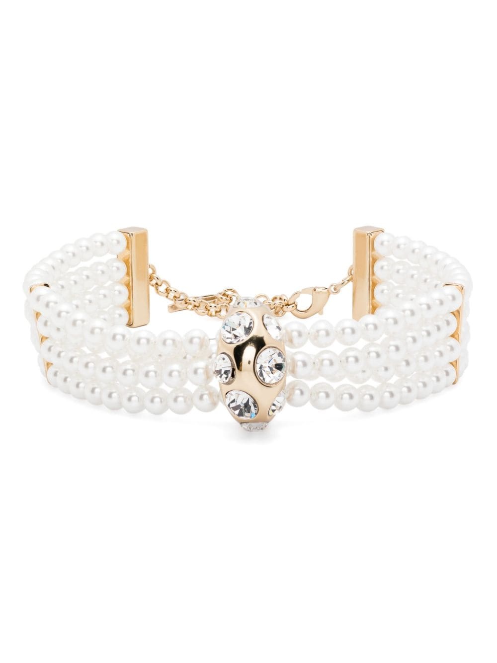 crystal-embellished choker necklace - 1