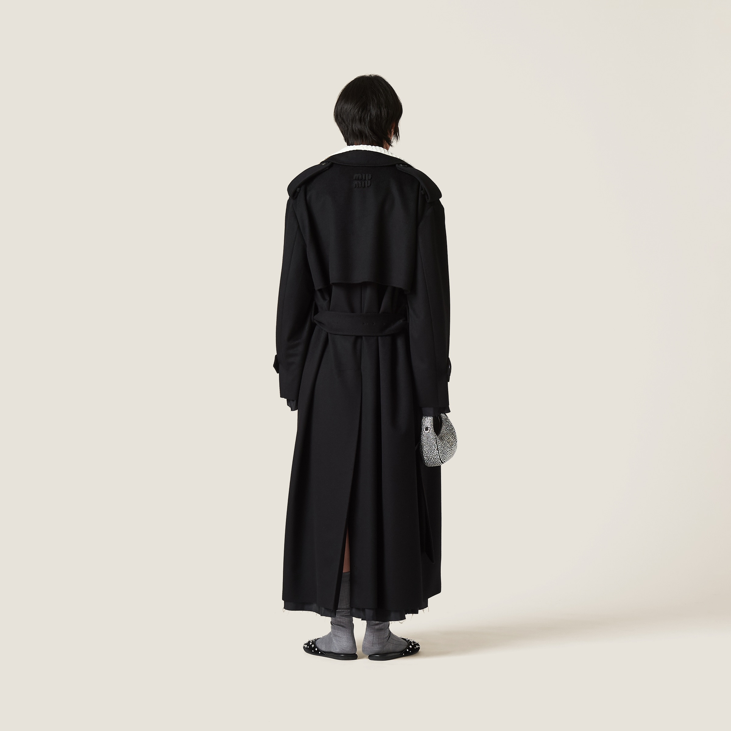 Double-breasted velour coat - 3