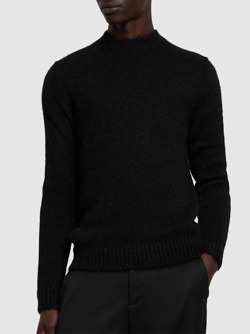 Alpaca blend crewneck knit sweater - 3