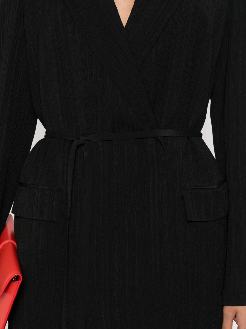 tie-waist pinstripe jacket - 5