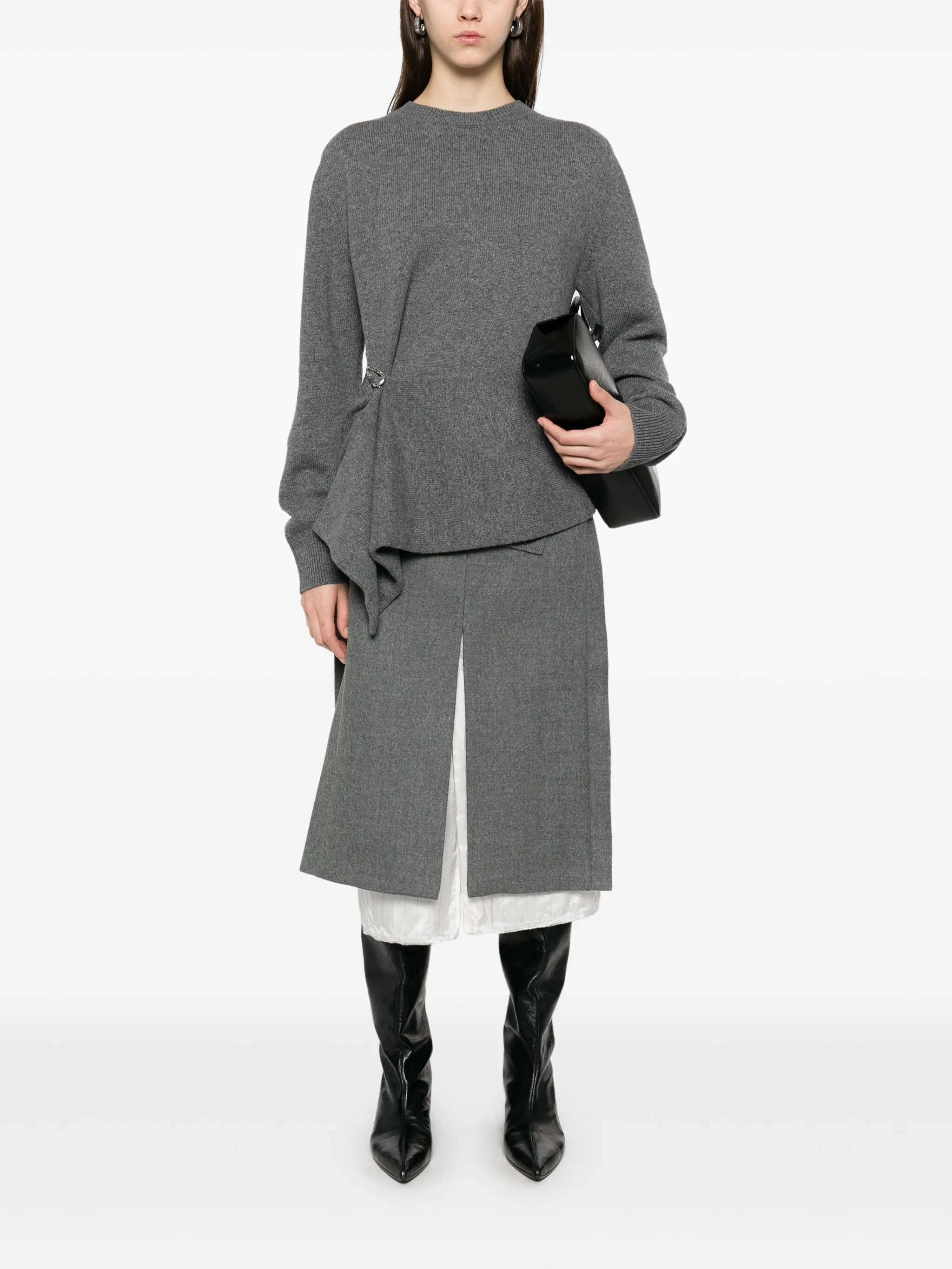draped panel sweater - 2