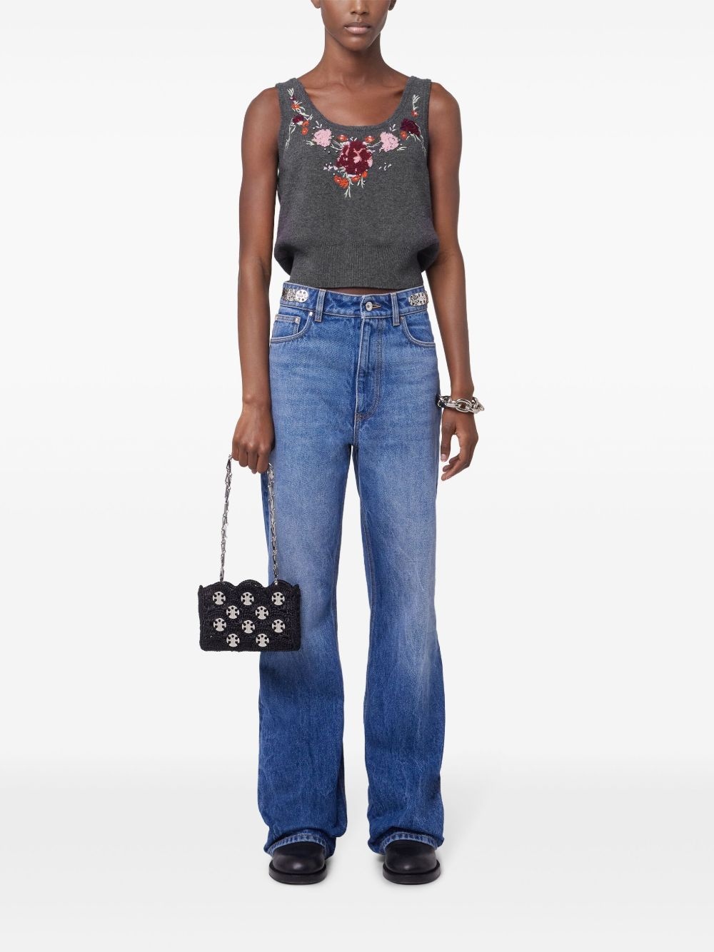 embroidered tank top - 2