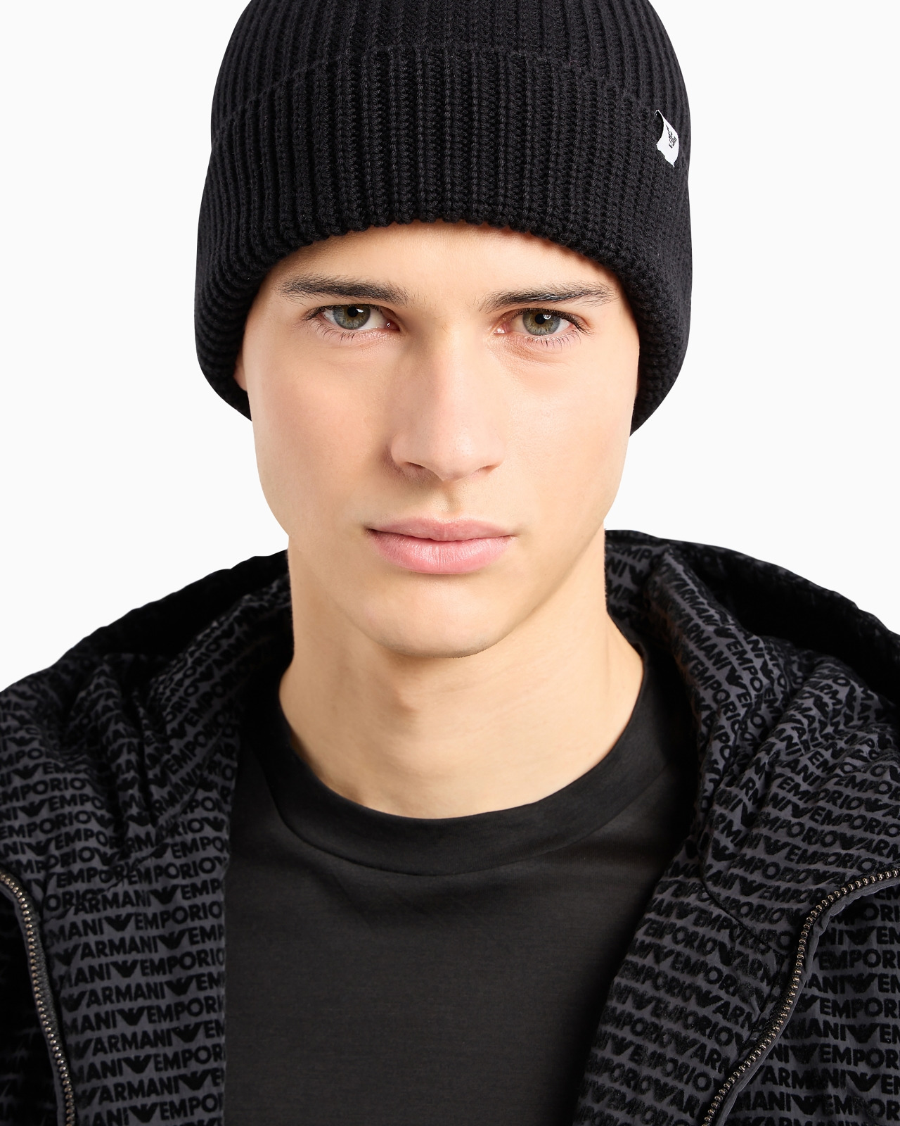 Rib-knit beanie with turn-up brim - 3