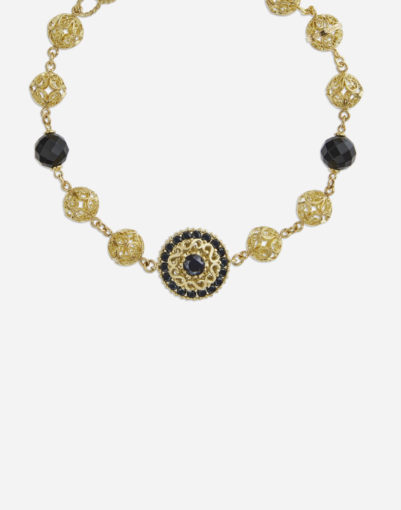Gold bracelet with black sapphires - 2