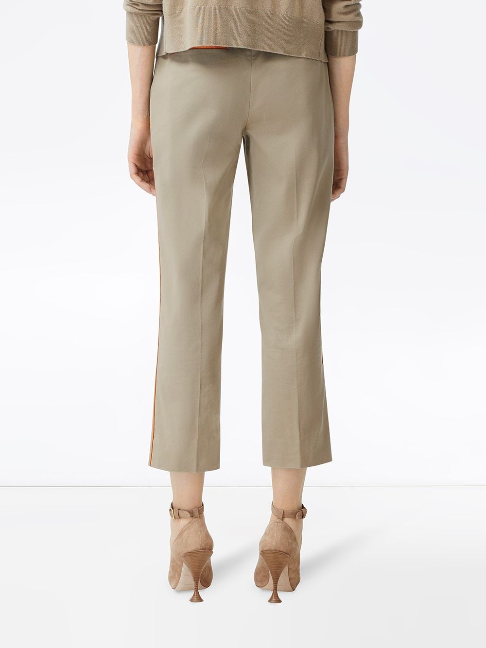 contrasting trim cropped trousers - 4