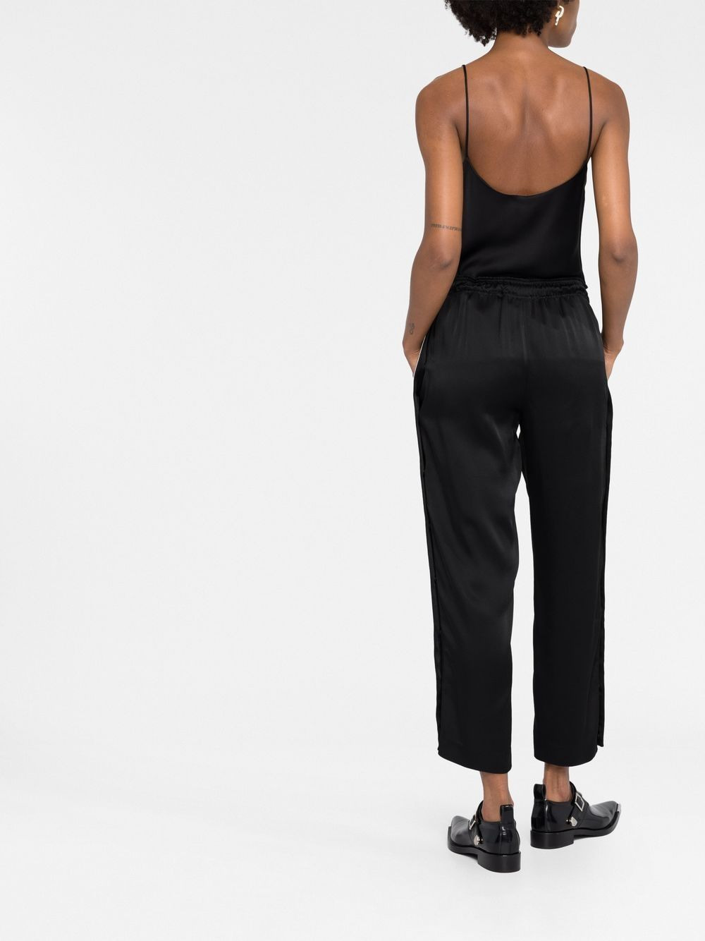 logo-embroidered crop trousers - 6
