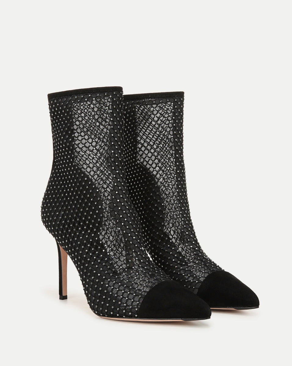 LISA RHINESTONE MESH BOOTIE - 2