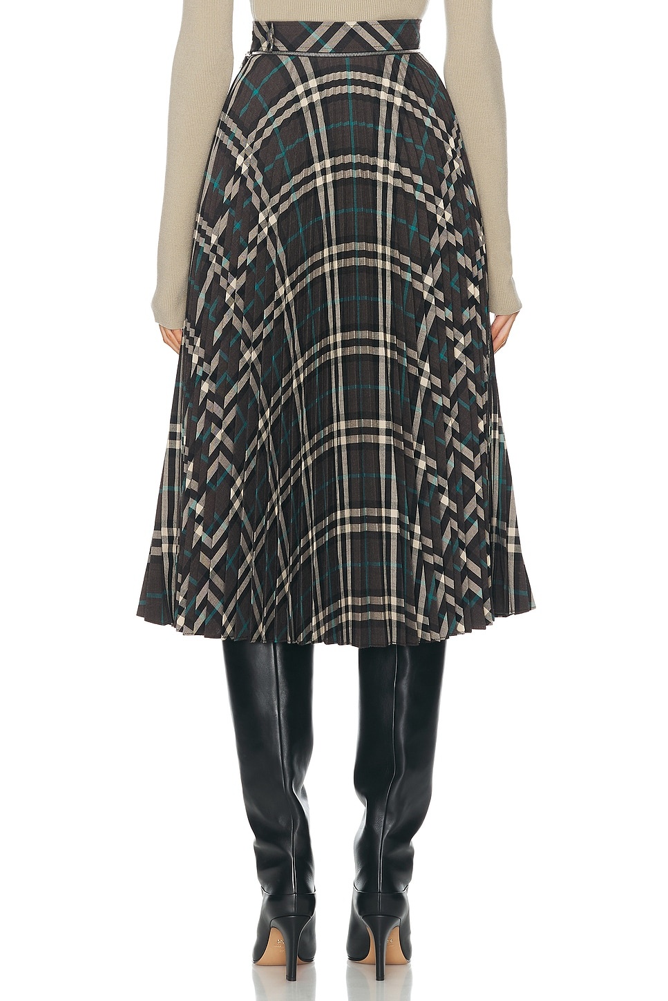 スカート Burberry Black Crepe Skirt BURBERRY Ladies Monkey Print Pleated Crepe De Chine Skirt