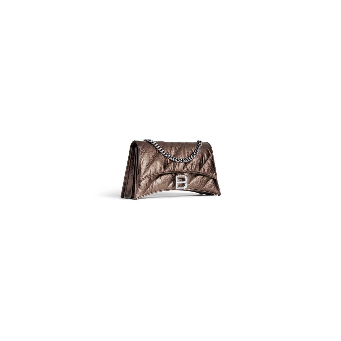 Women's Crush Xs Chain Bag Metallized Quilted in Bronze - 2