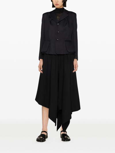 Yohji Yamamoto asymmetric draped midi skirt outlook