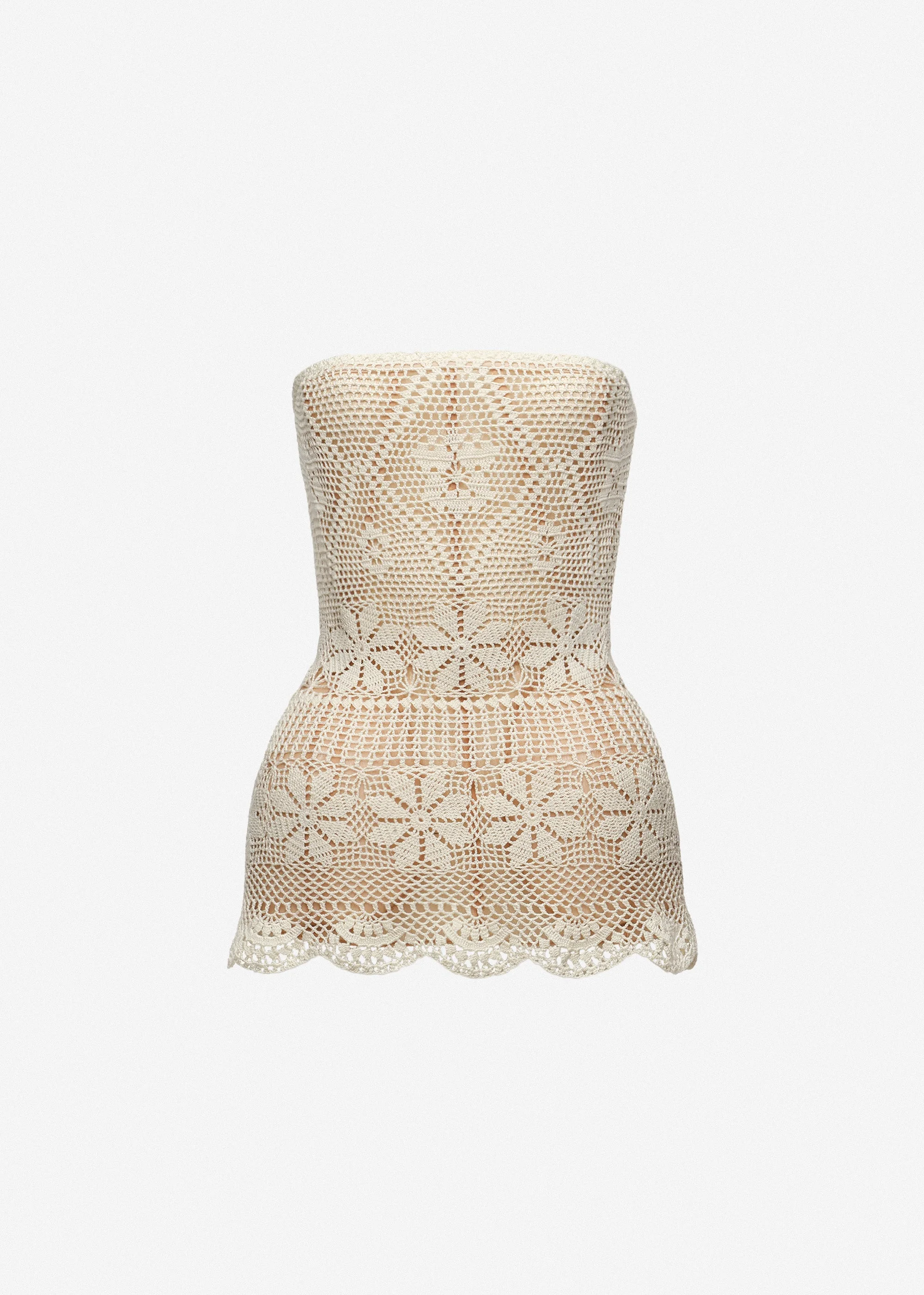 Crochet corset top in cream - 1