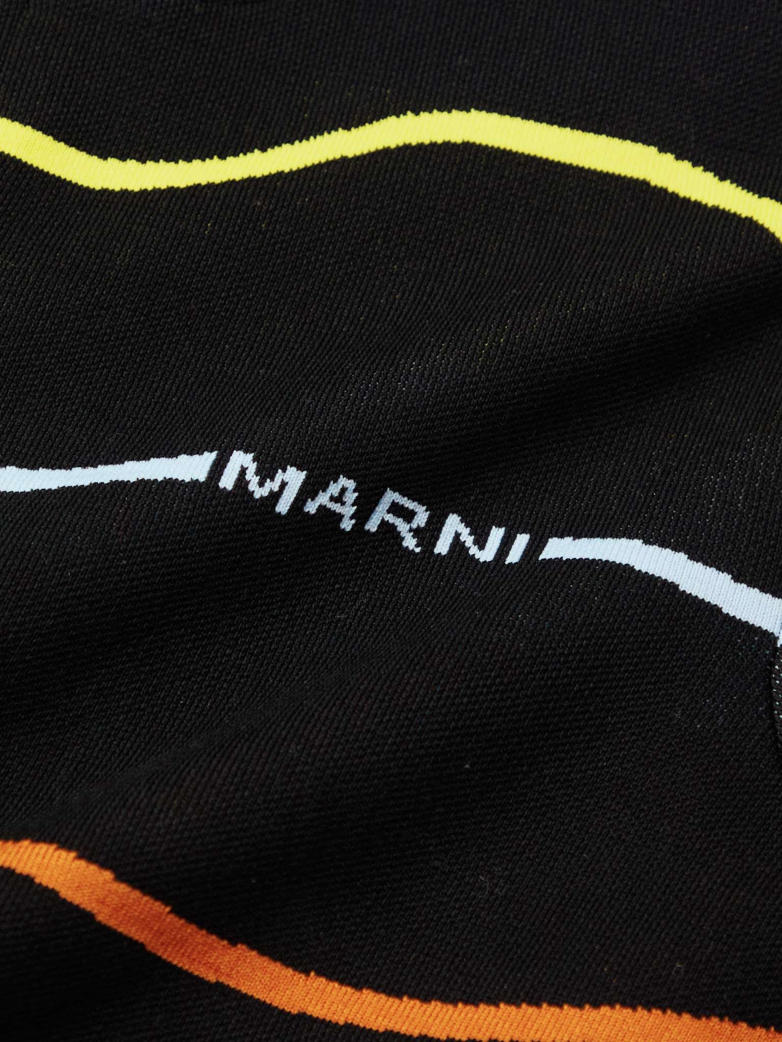 Logo-Jacquard Striped Cotton Zip-Up Sweatshirt - 3