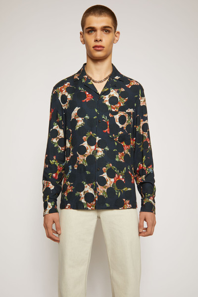 Acne Studios Polka-dot print shirt navy blue outlook