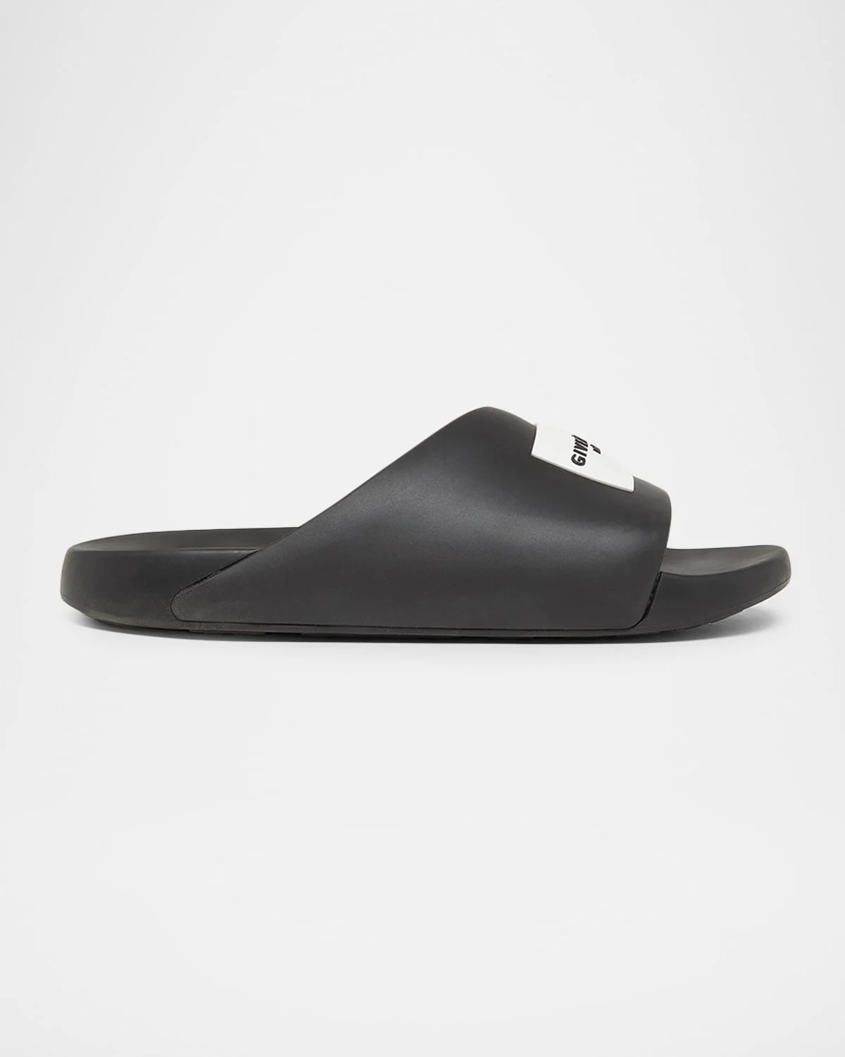 Men's Label Slide Flat Rubber Sandals - 1