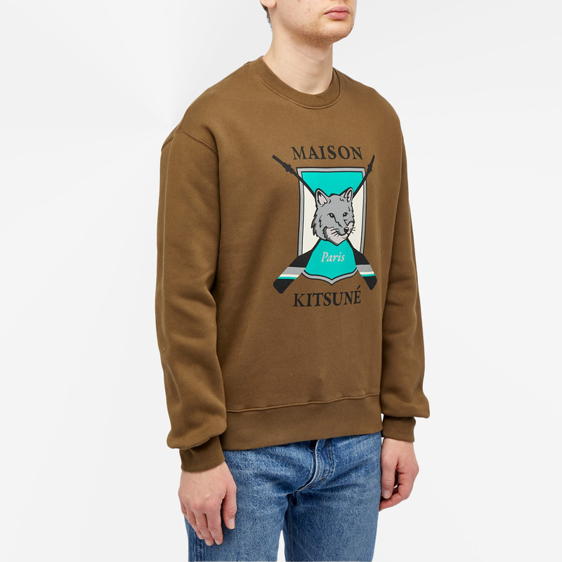 Maison Kitsuné Maison Kitsune College Fox Printed Comfort Crew Sweat outlook