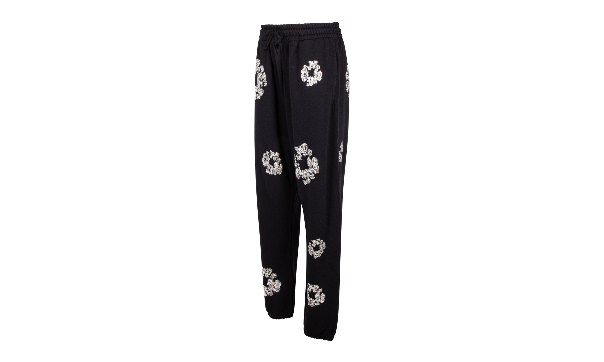 Cashmere Swarovski Cotton Wreath Sweatpants "Black" - 2