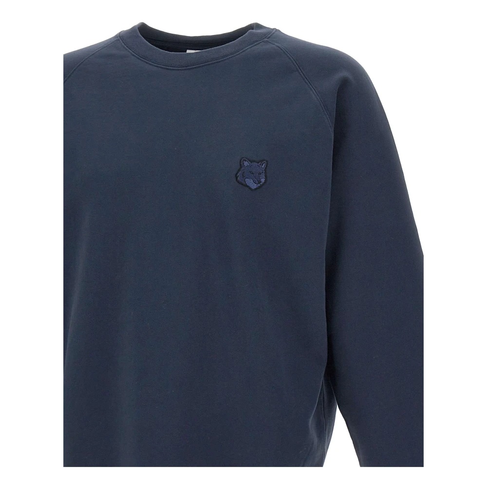 Maison Kitsuné BLUE COTTON SWEATSHIRT WITH FOX LOGO | miinto