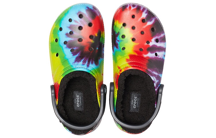 Crocs Classic Tie Dye Stay Warm Cozy Crocs Sports Slippers Unisex Purple Red 206341-988 - 6