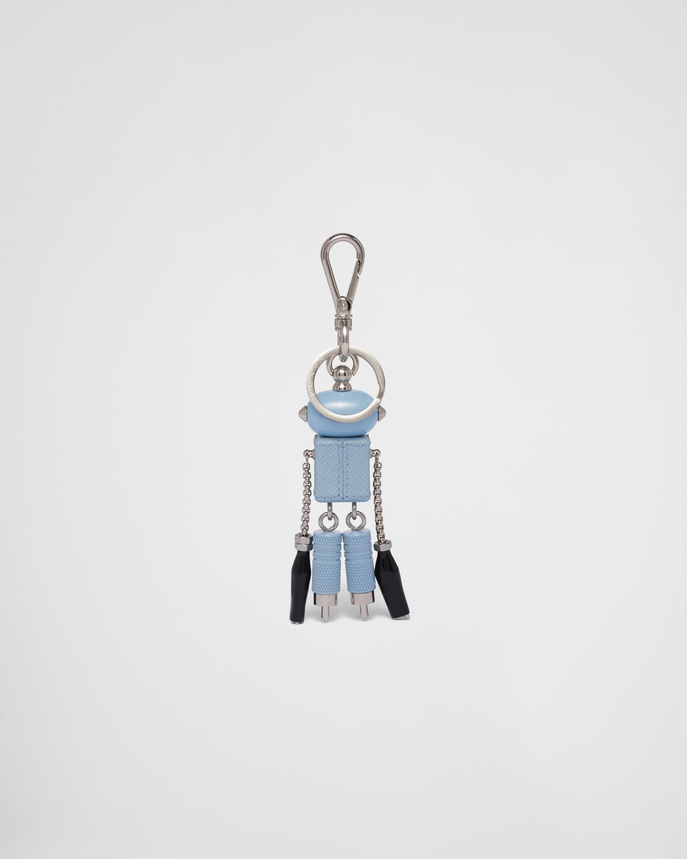 Saffiano leather robot trick keychain - 3