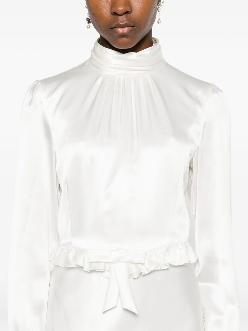Alessandra Rich High-neck Ruffled Silk Midi Dress 3
