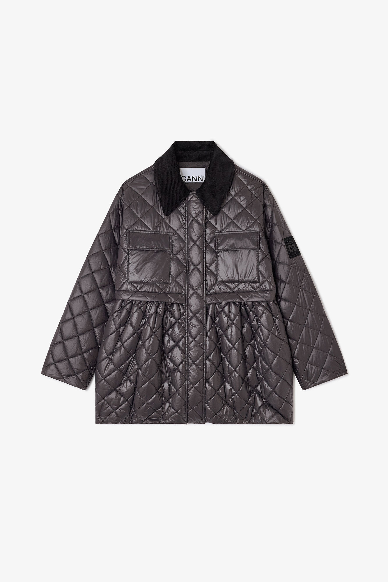DARK GREY QUILT MIDI JACKET - 1