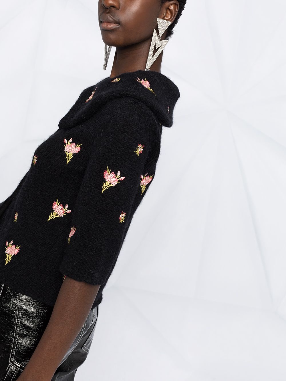 floral-embroidered jumper - 3