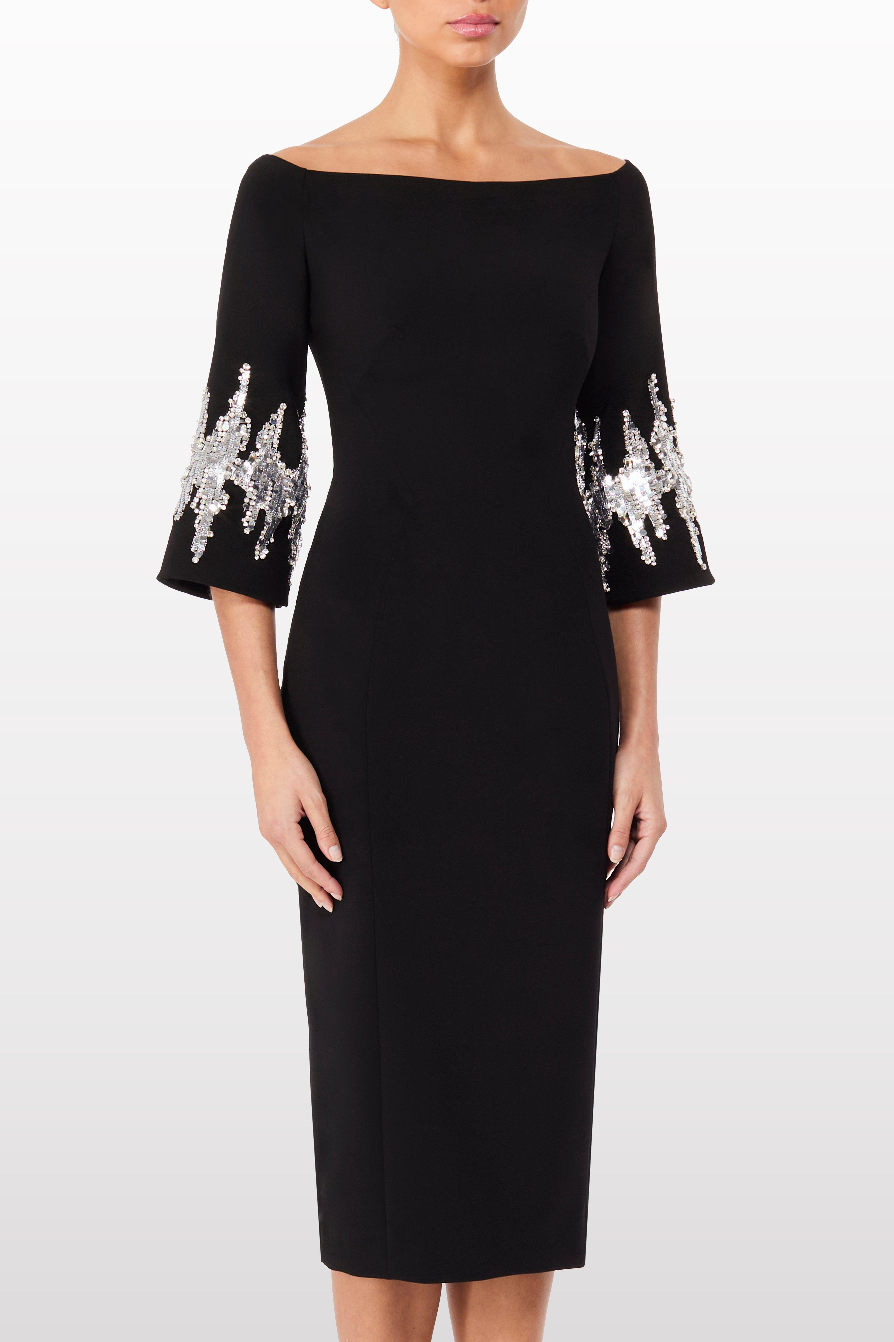 Jenny Packham Aster Sequin-Embellished Midi Dress in Liquorice at Nordstrom - 2