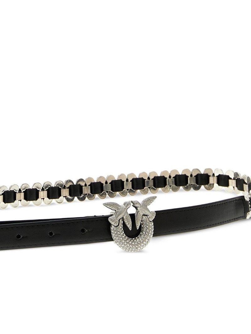 Love Birds rhinestone-embellished leather belt 3