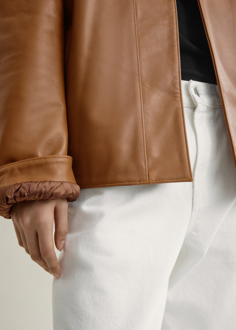 Minimal biker jacket copper 7