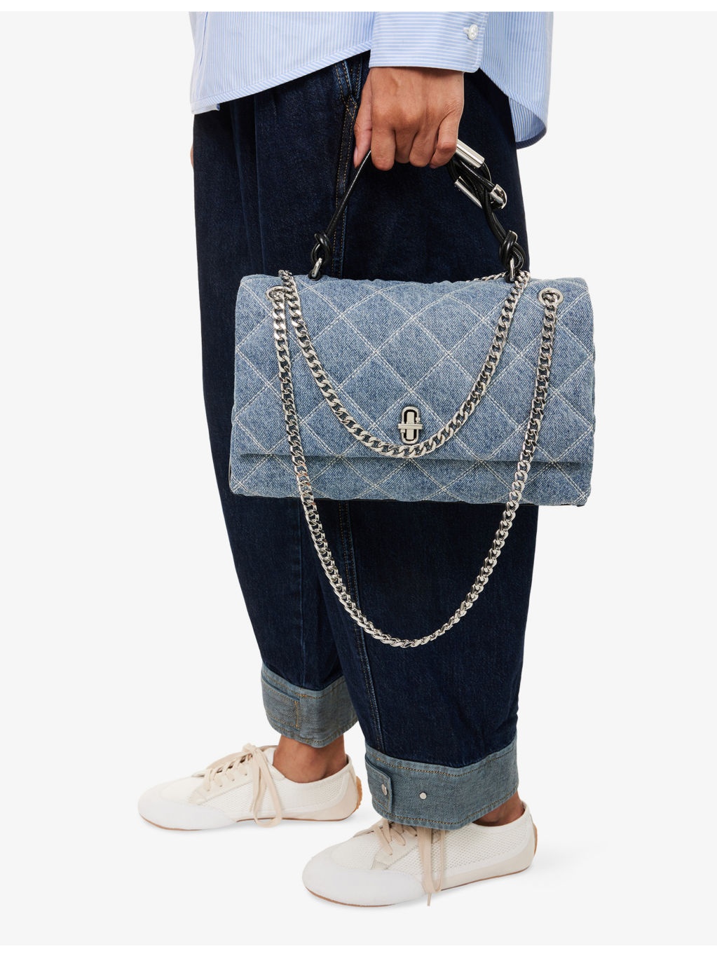 The Quilted Dual Convertible Denim Shoulder Bag - 2
