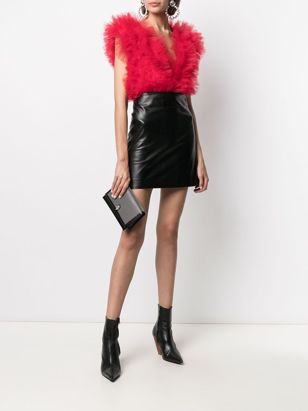 polished-finish high-waisted skirt - 2