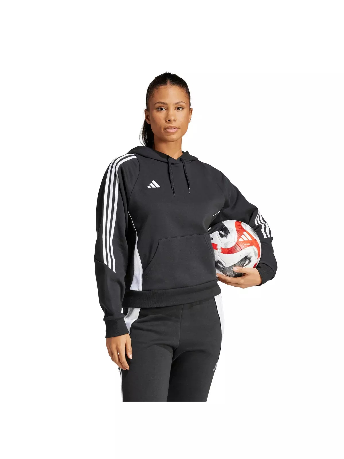 Women's Tiro 24 Soccer Sweat Hoodie -Black - 5