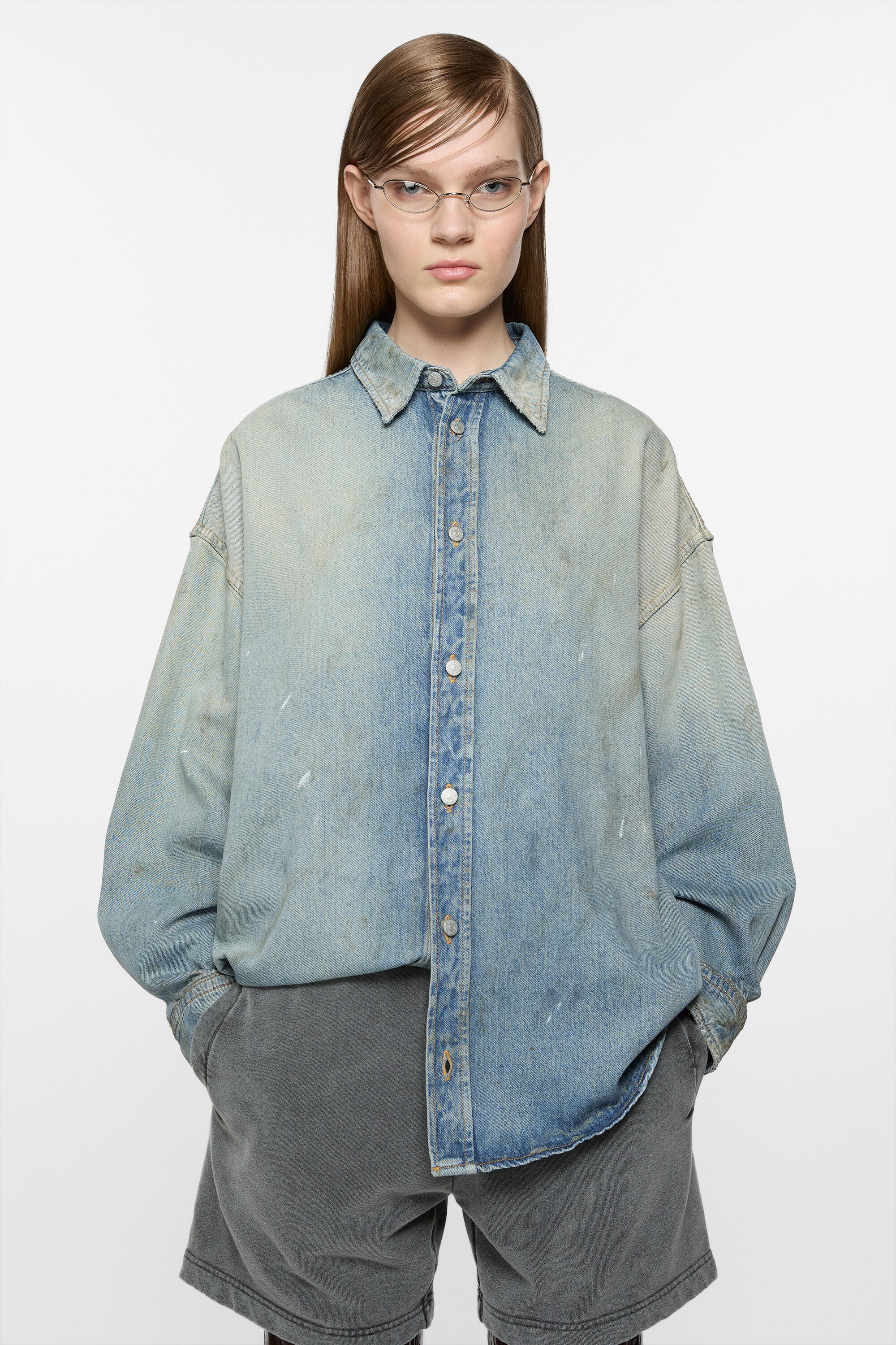 Denim button-up shirt - Light blue - 2