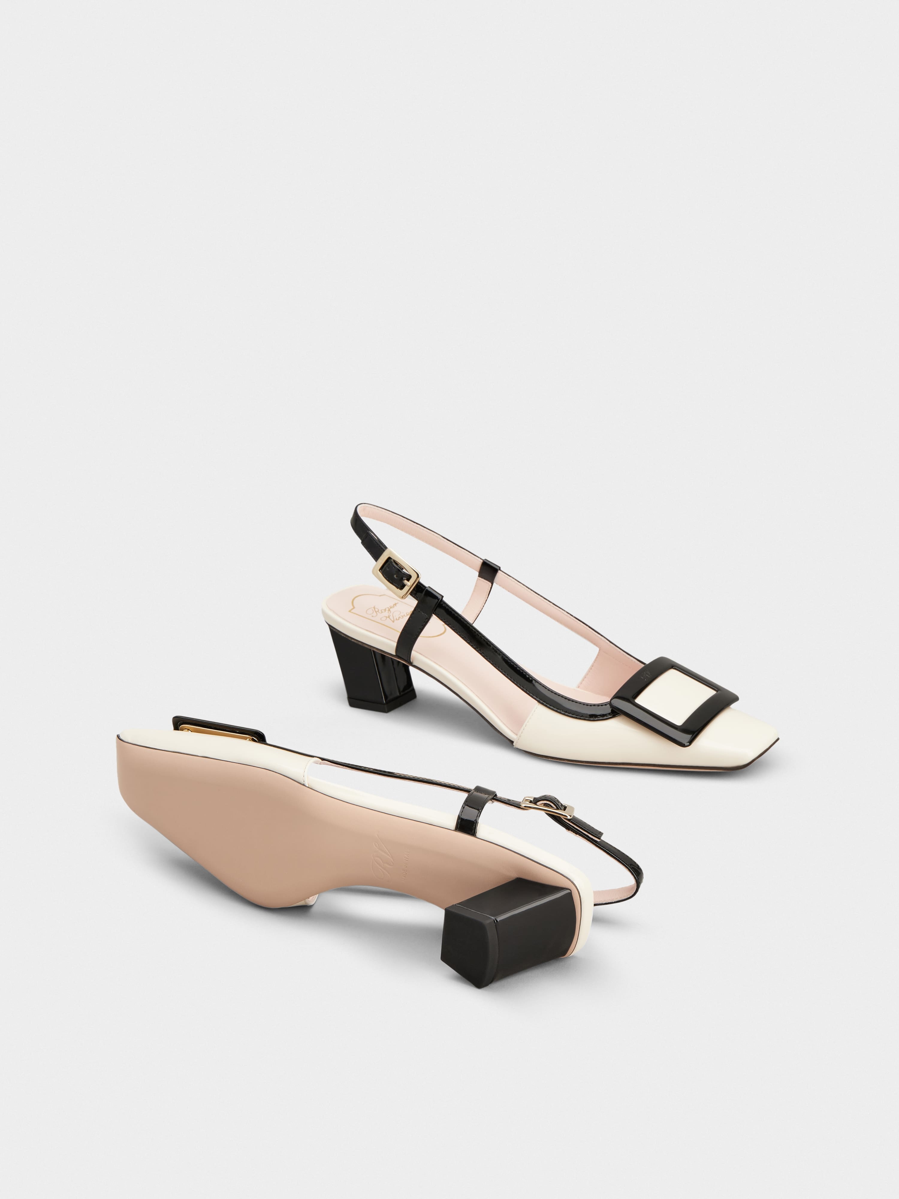 Belle Vivier Covered Buckle Slingback Pumps in Patent Leather - 6