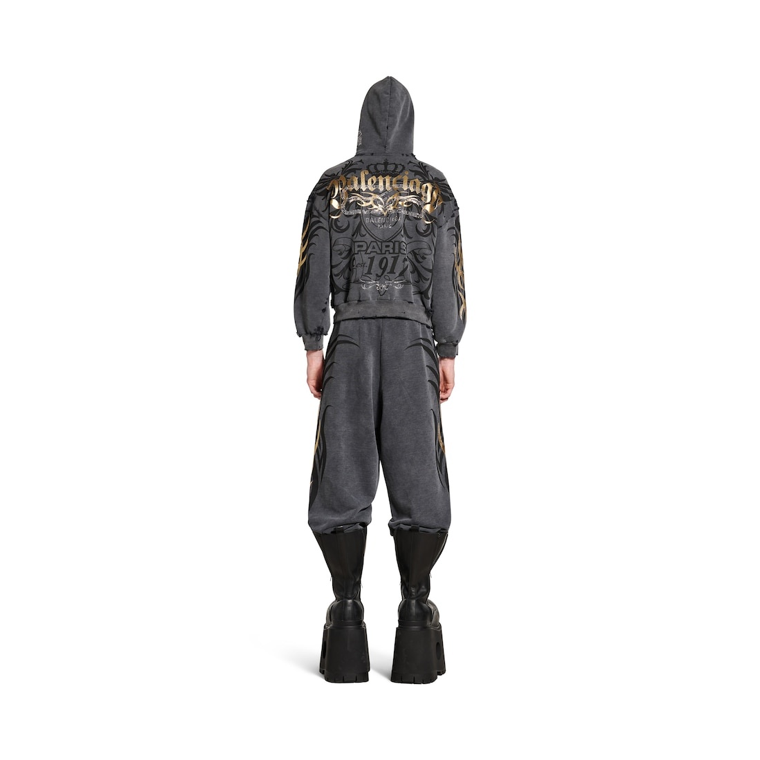 Men's Tacky Gold Baggy Sweatpants in Black - 4