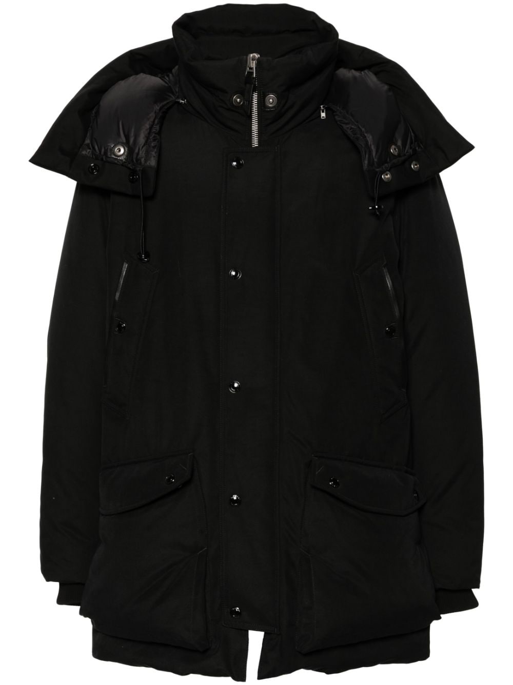 zip-up hooded down coat - 1