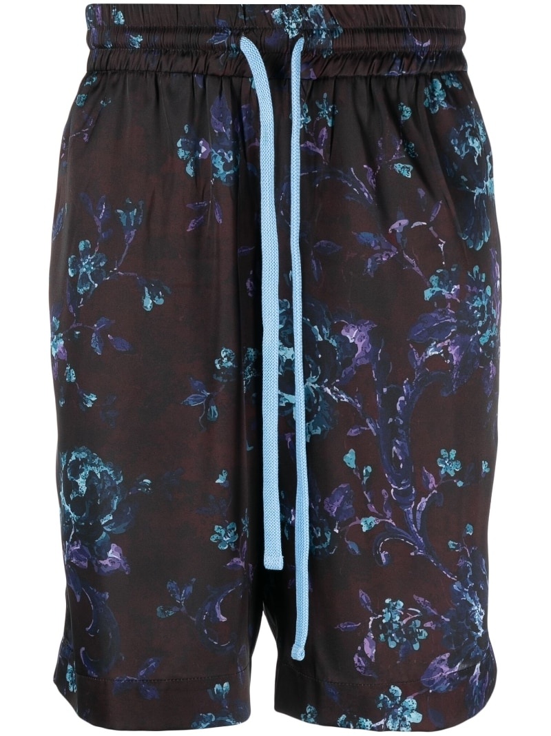 floral-print running shorts - 1