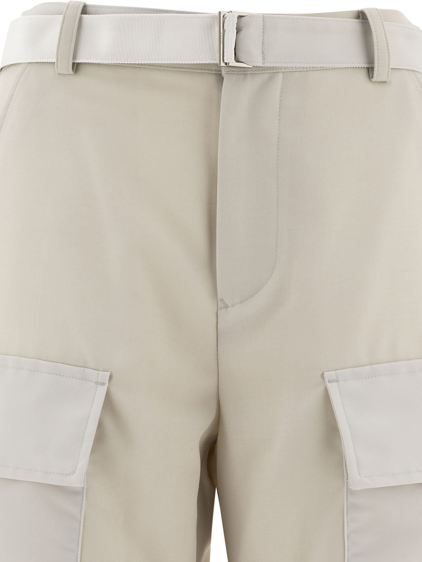 Sacai Women Belted Cargo Trousers - 3