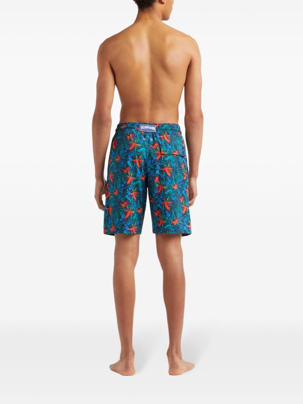 Tropical Flowers-print swim shorts - 4