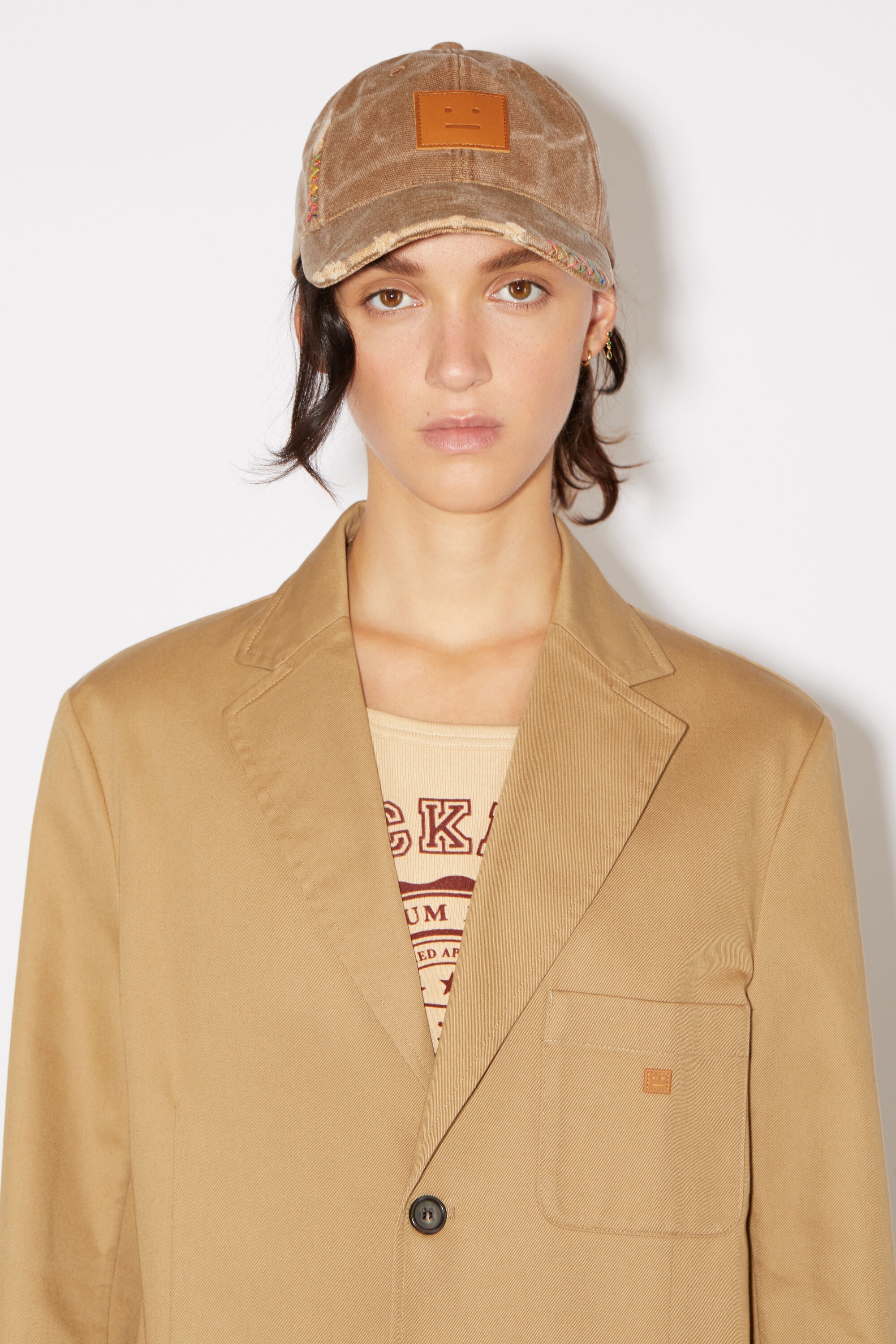 Twill cotton tailored jacket - Camel brown - 6