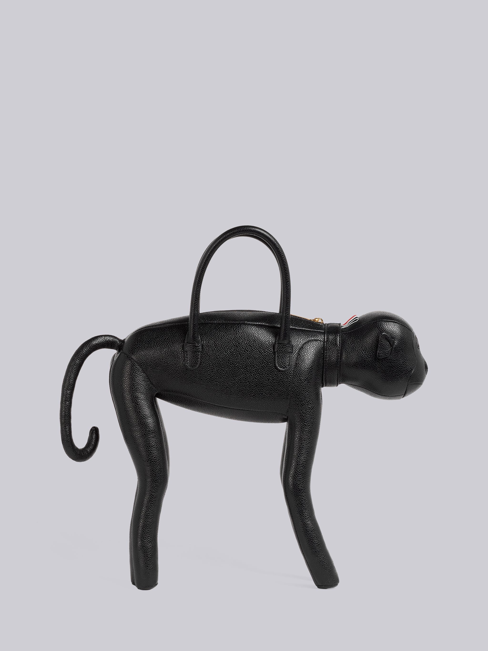 Black Pebbled Calfskin Monkey Bag - 4