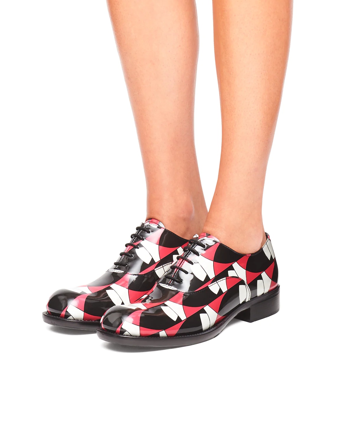 Geometric print patent leather Oxford shoes - 5