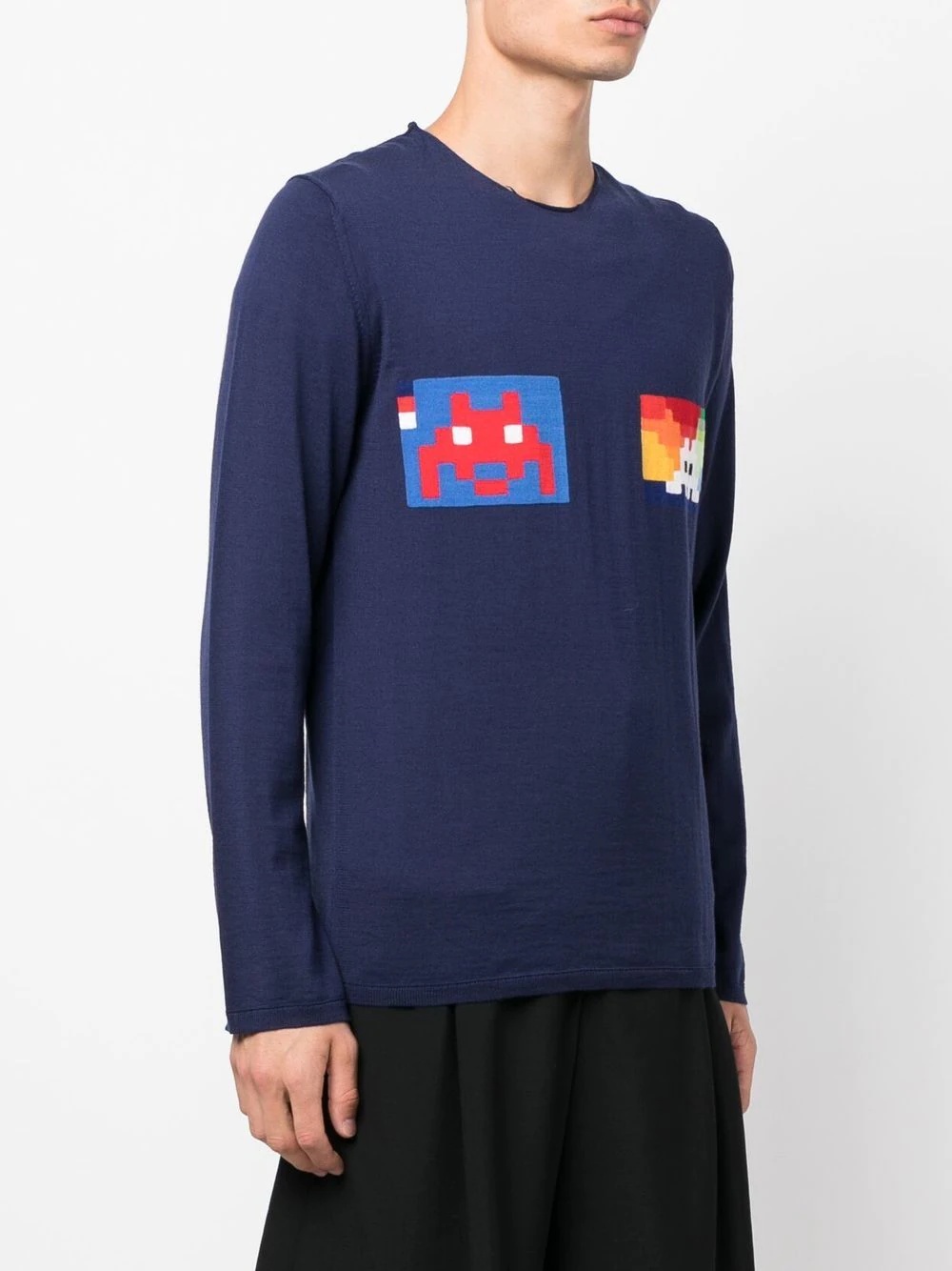 graphic-pattern crewneck jumper - 3