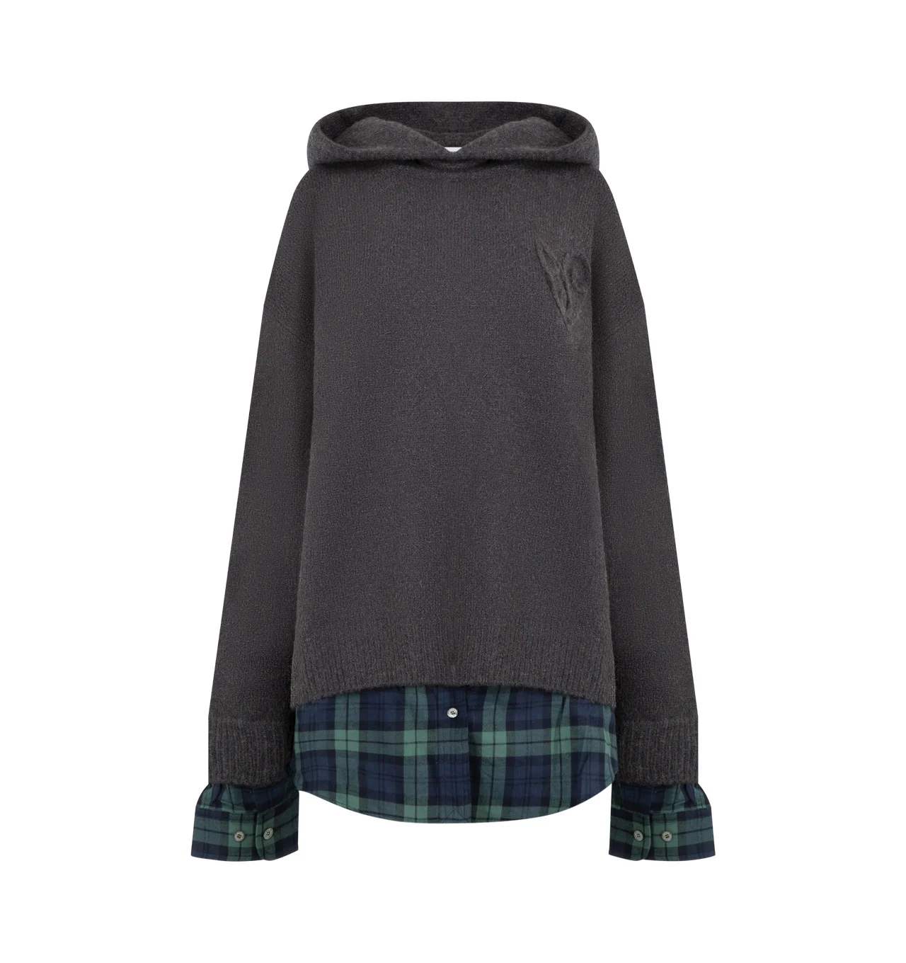 LAYERED WOOL HOODIE - 1