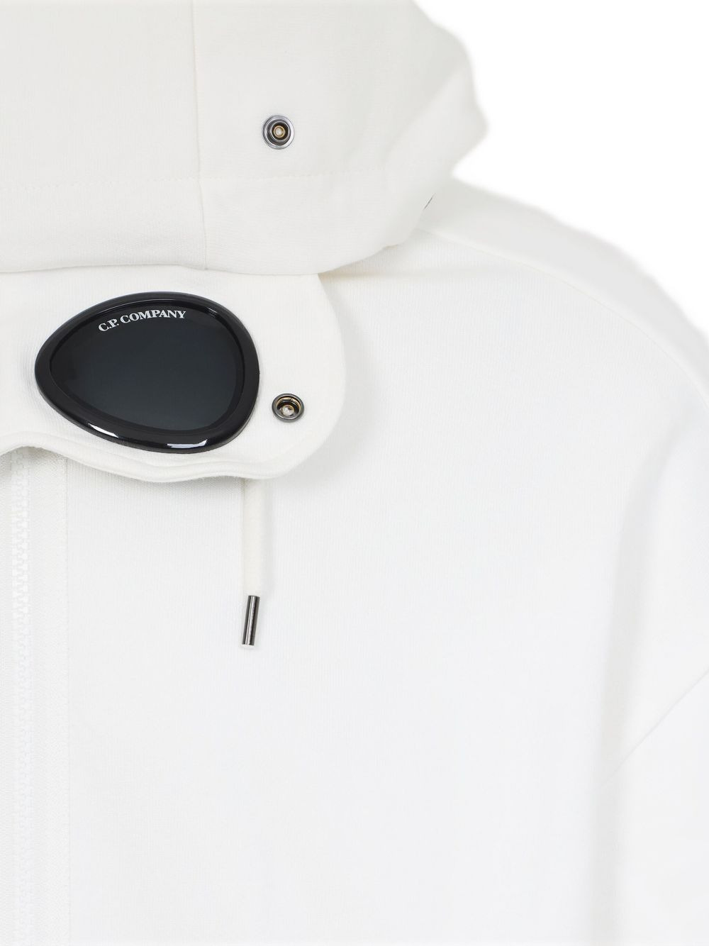goggle-detail zip-up hoodie - 4