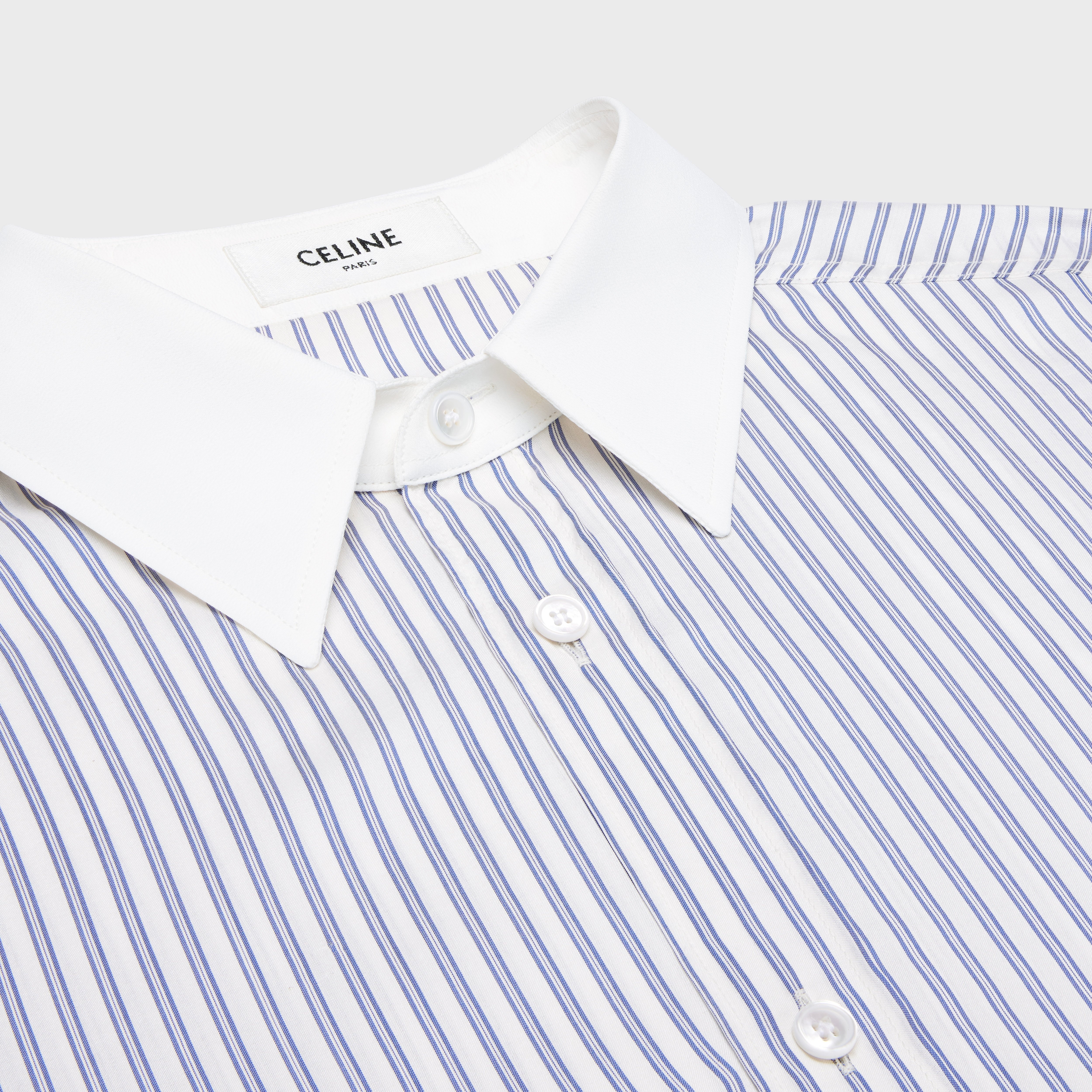 oversized shirt in striped silk fabric - 3