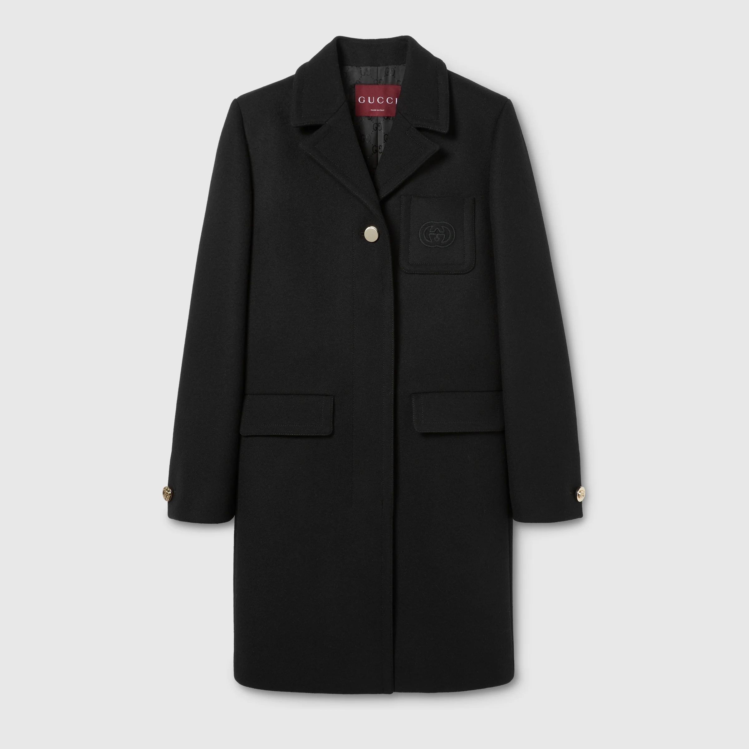 Batavia wool coat with patch - 1